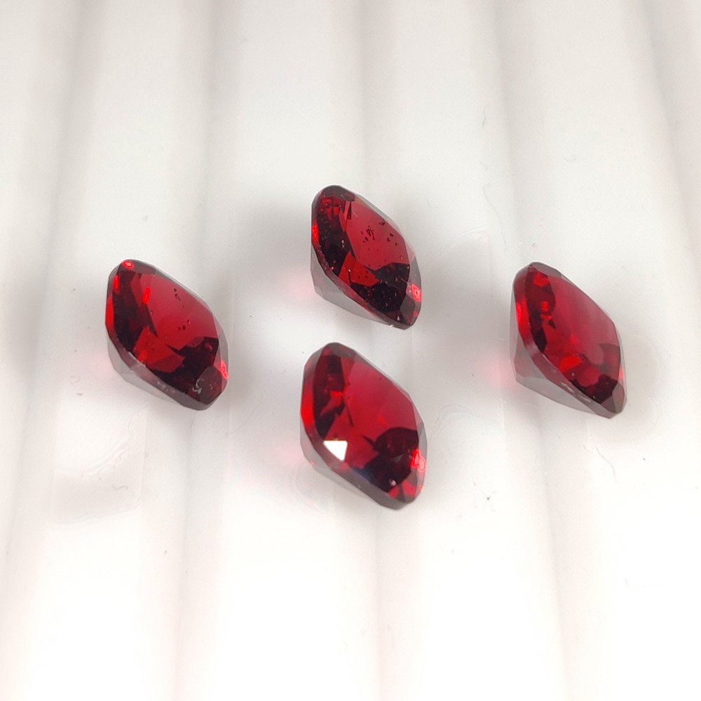 Natural Red Rhodolite Garnet Parcel – 4 pcs – 11.46 ct – Cushion Cut – ICA GemLab Certified