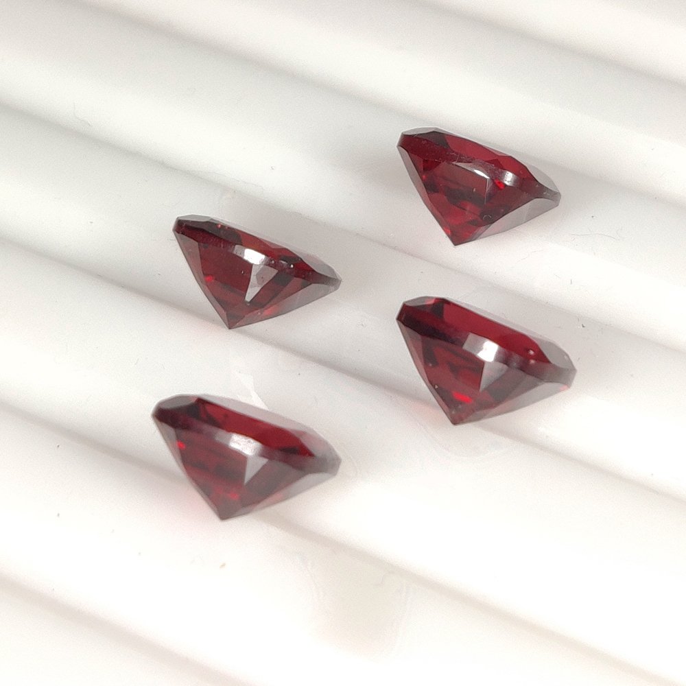 Natural Red Rhodolite Garnet Parcel – 4 pcs – 11.46 ct – Cushion Cut – ICA GemLab Certified
