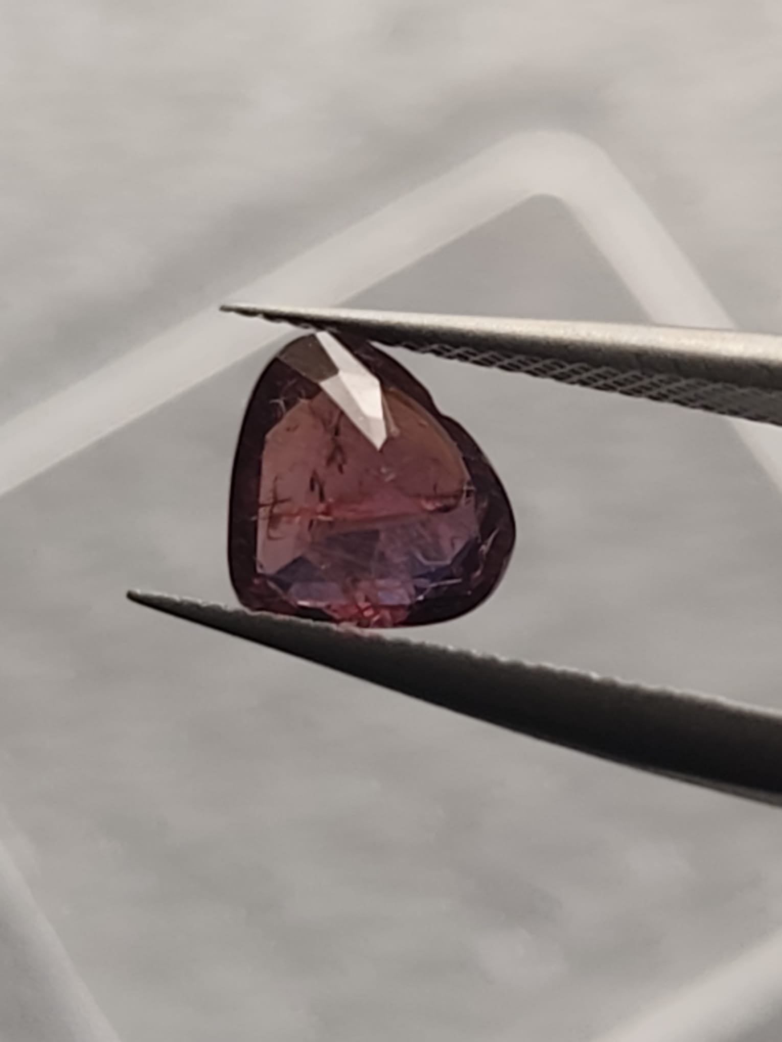 Ruby 1.78 ct – Heart Cut – No Heat – Certified Natural Ruby