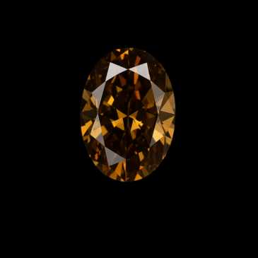 1.00 ct Natural Fancy Deep Yellowish Brown Diamond – Oval Cut – Antwerp Certified