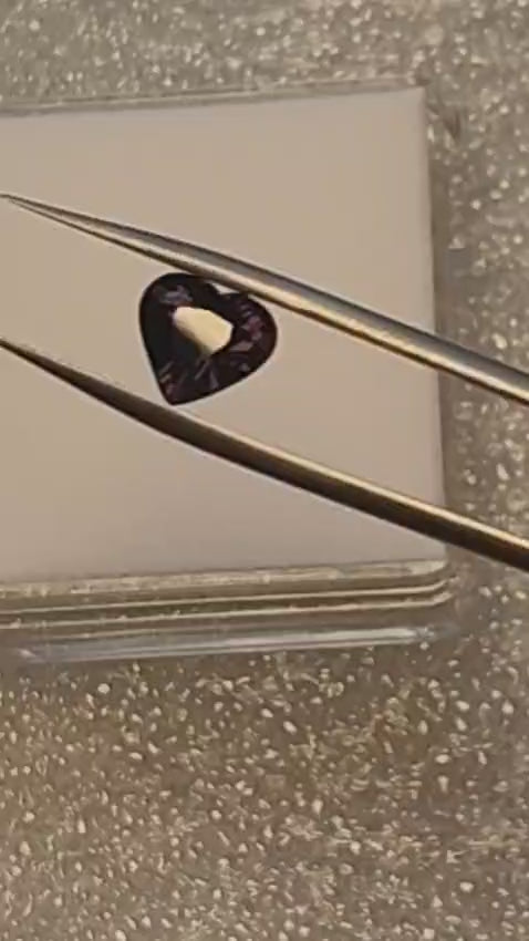Rare 2.09ct Heart Color-Change Spinel | Deep Purple to Pink | Natural & Unheated | ALGT Certified